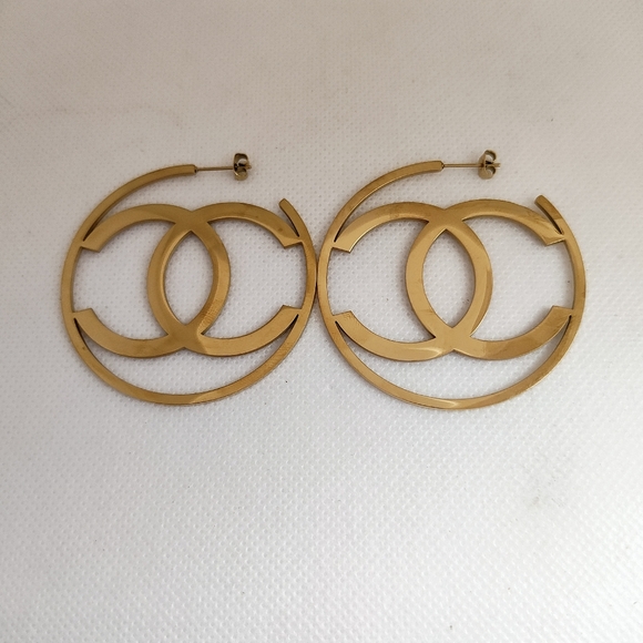 The Unbranded Brand Jewelry - Gold Plated Unique Logo Earrings